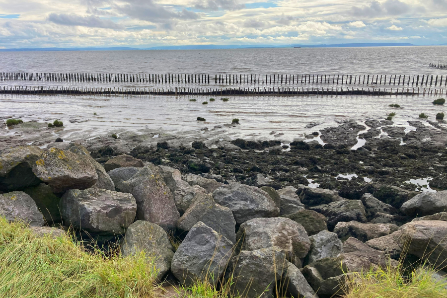 Wentloog reclamation barrier in the distance